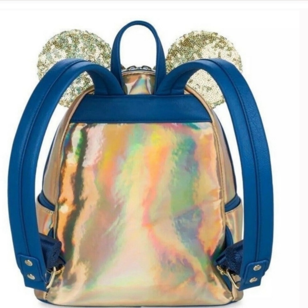 Loungefly Earidescent Gold Sequin Backpack Disney Parks 50th Anniversary NWOT - Picture 4 of 4
